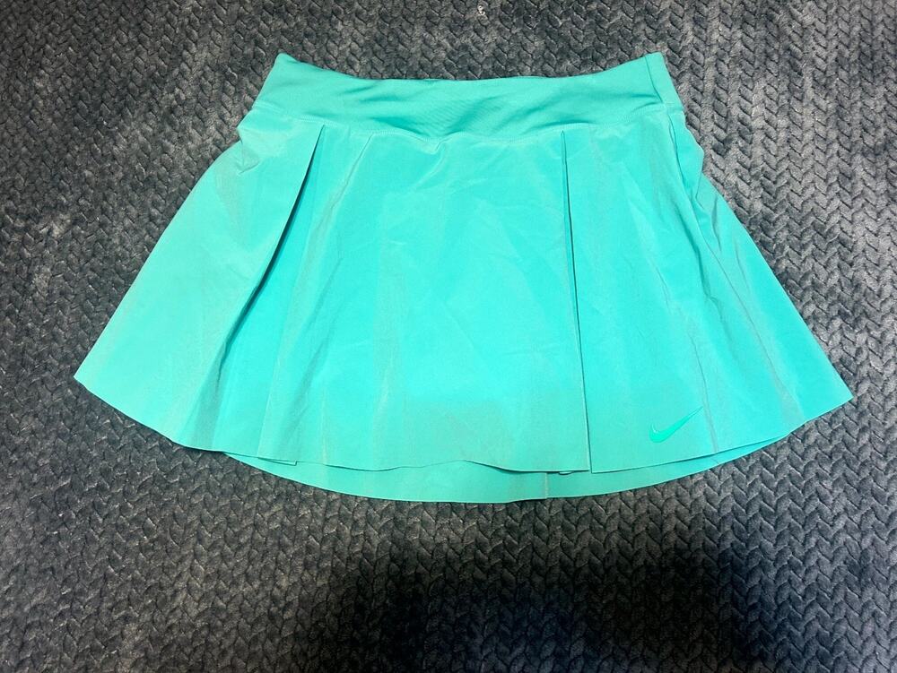 Nike Dri Fit Athletic Skirt Skort Womens Large Mint Green Stretch Pleated Tennis